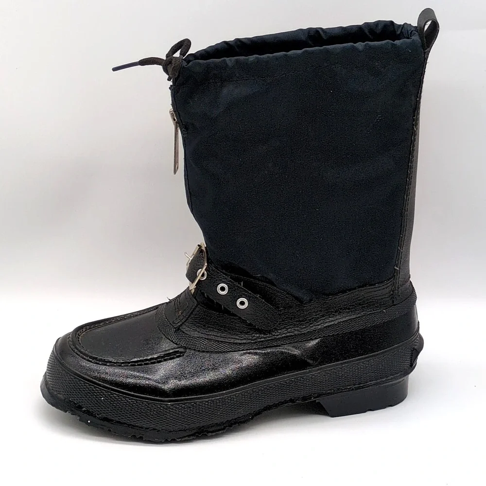 Trax Shoes Mens Black 8 Waterproof Winter Boots Wool Lined Steel Shank Zip 68898